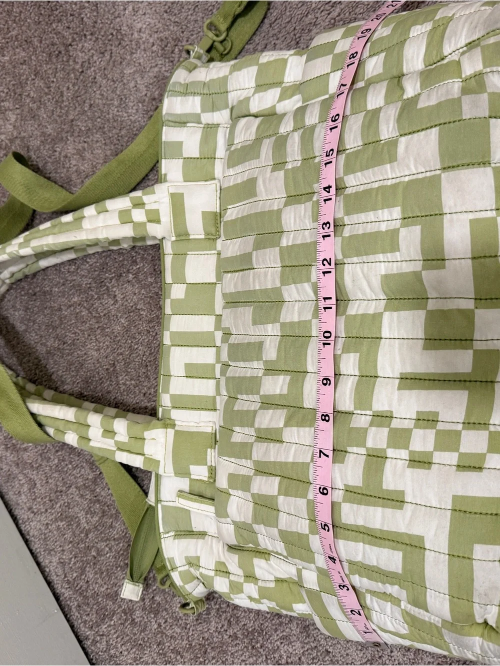 Béis x Elsa Hosk Reversible Cotton Canvas Tote Diaper Bag Play Date Checkered